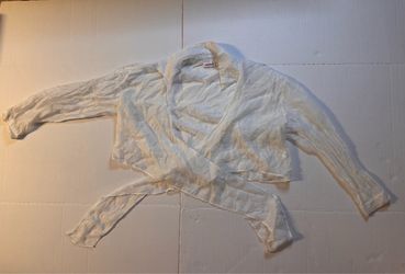 White Wrap Blouse with Tie Waist