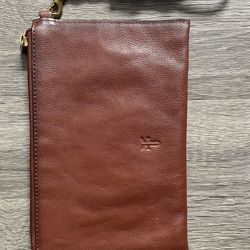 Frye Melissa cognac leather clutch