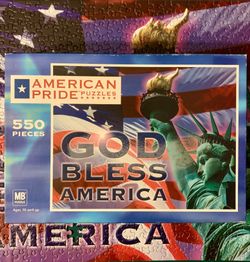 AMERICA/PATRIOTIC PRIDE PUZZLES “GOD BLESS AMERICA” 550 Piece JIGSAW PUZZLE - UNASSEMBLED IN BOX