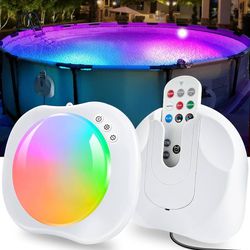 new Pool Lights for Above Ground Pools, Underwater Magnetic Swimming Pool Wall Lights with Remote, Color Changing in-Pool Lights Wireless Powered, Wat