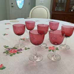 RUBY RED WINE GOBLETS 