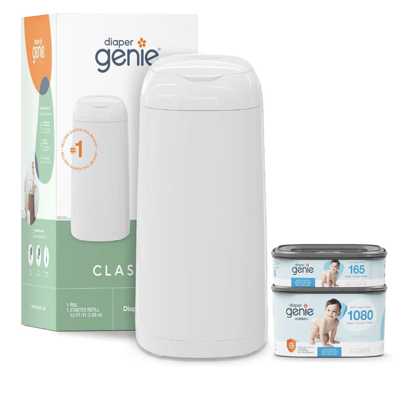 Diapers, Wipes, Bath Tub, Diaper Trash Pail