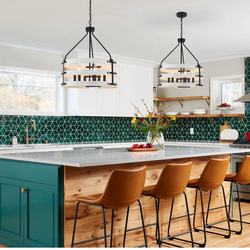 6-Light Black and Distressed White Farmhouse Chandelier, Triple Circle Candle Chandelier for Sloped Ceilings L16 $20