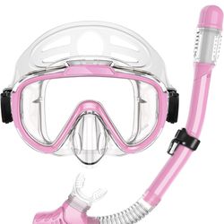 Kids Snorkel Set Pink New