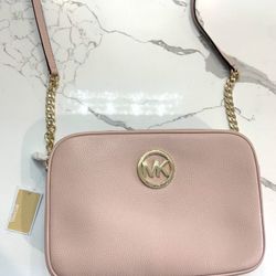 NEW Perfect condition! Michael Kors Fulton Crossbody Gold Chain Handbag Blossom Nordstrom