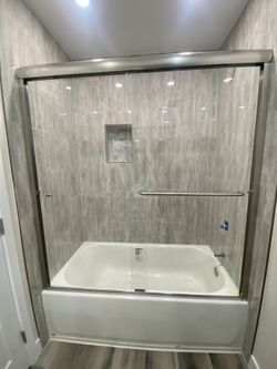 Double Sliding Frameless Shower Door 60x76 — Clear 3/8 Glass, $899 Installed