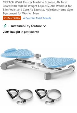 ) MERACH Waist Twister Machine Exercise, Ab Twist Board with 300 lbs Weight Capacity, Abs Workout for Slim Waist and Core Ab Exercise, Noiseless Home 