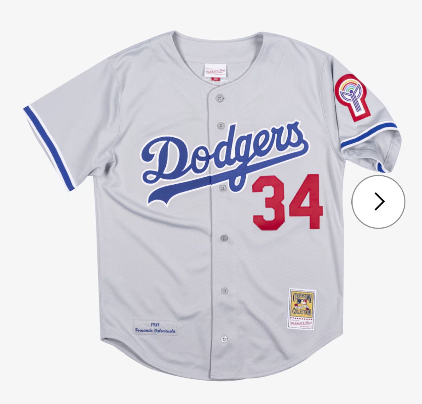 Fernando Valenzuela Los Angeles Dodgers 1981 Gray Authentic Player Jersey Size XL 52