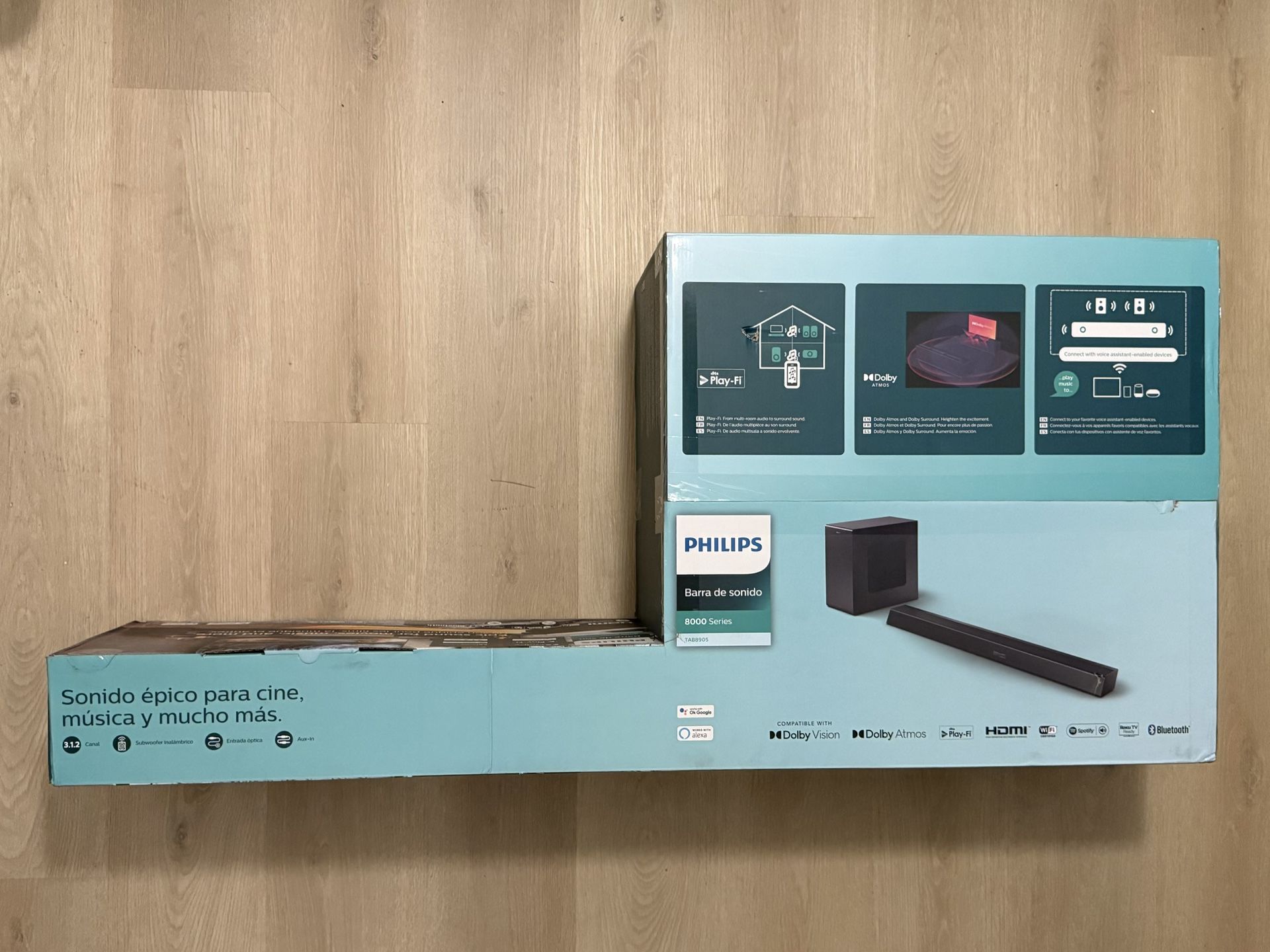 Philips B8905 3.1.2 Channel Soundbar with Wireless Subwoofer, Dolby Atmos