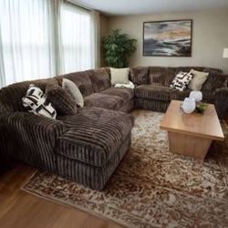 Brand New Ashley’s Midnight Madness Chocolate Brown Sectional 
