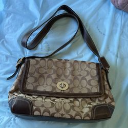 Signature Coach Canvas Shoulder Bag