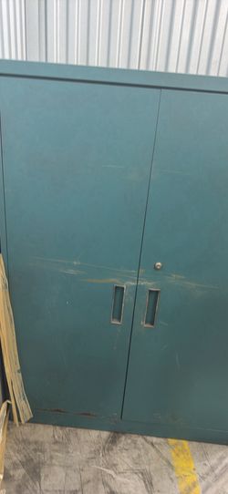 Large Teal Metal Storage Cabinet