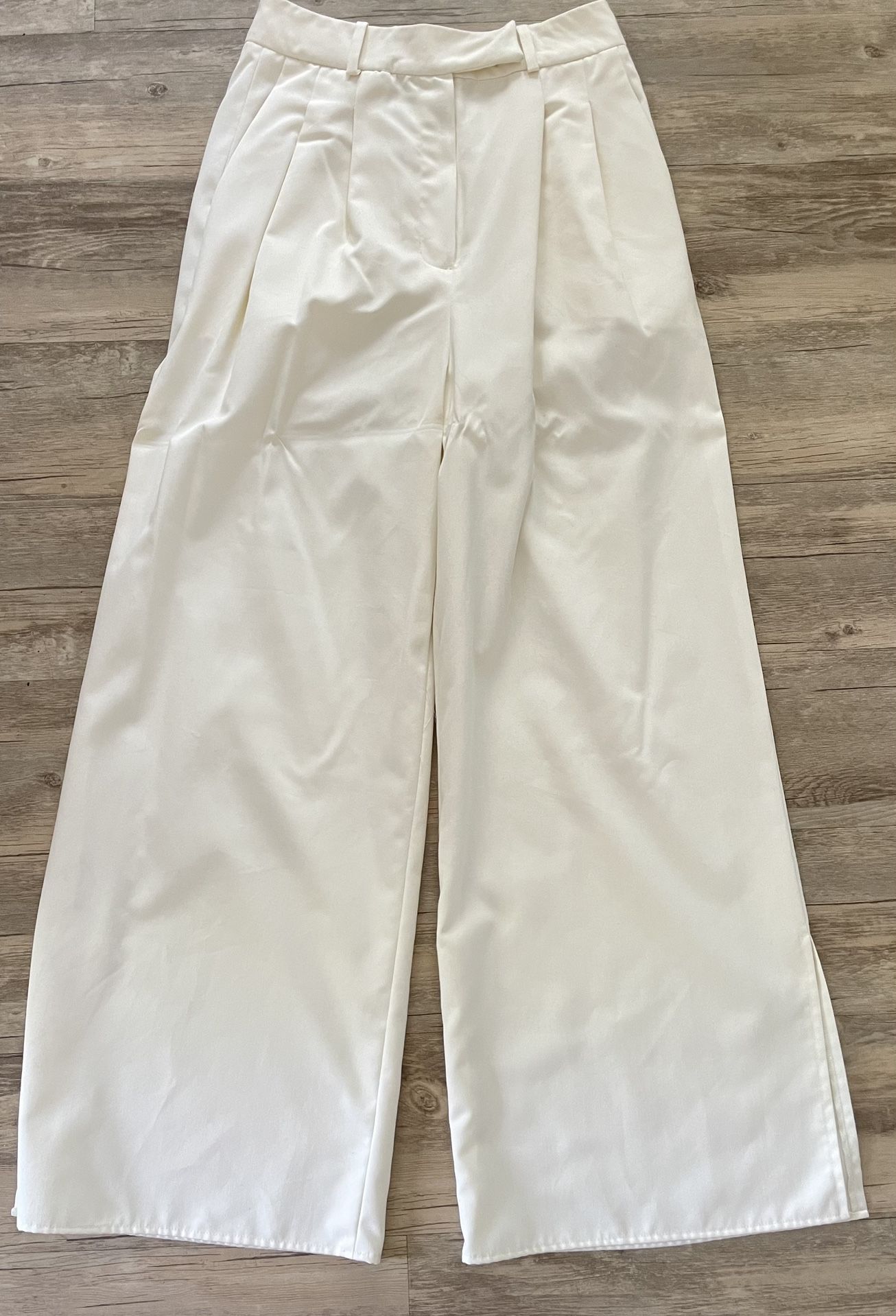White Wide Legged Dress Trousers