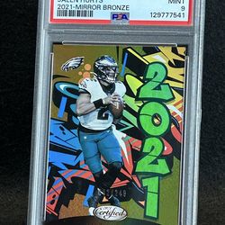 2021 Certified 🔥 Jalen Hurts 🔥 2021-Mirror Bronze 42/249 PSA 9 Mint 💎 - Philadelphia Eagles