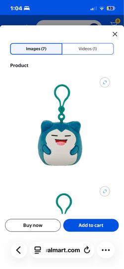 Snorlax plush squishmellow bag clip Pokemon