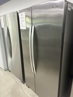 $1104 Whirlpool Side-by-Side Stainless Steel Refrigerator