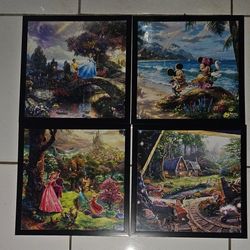 Beautiful Four Disney Thomas Kinkade Print L12" W12