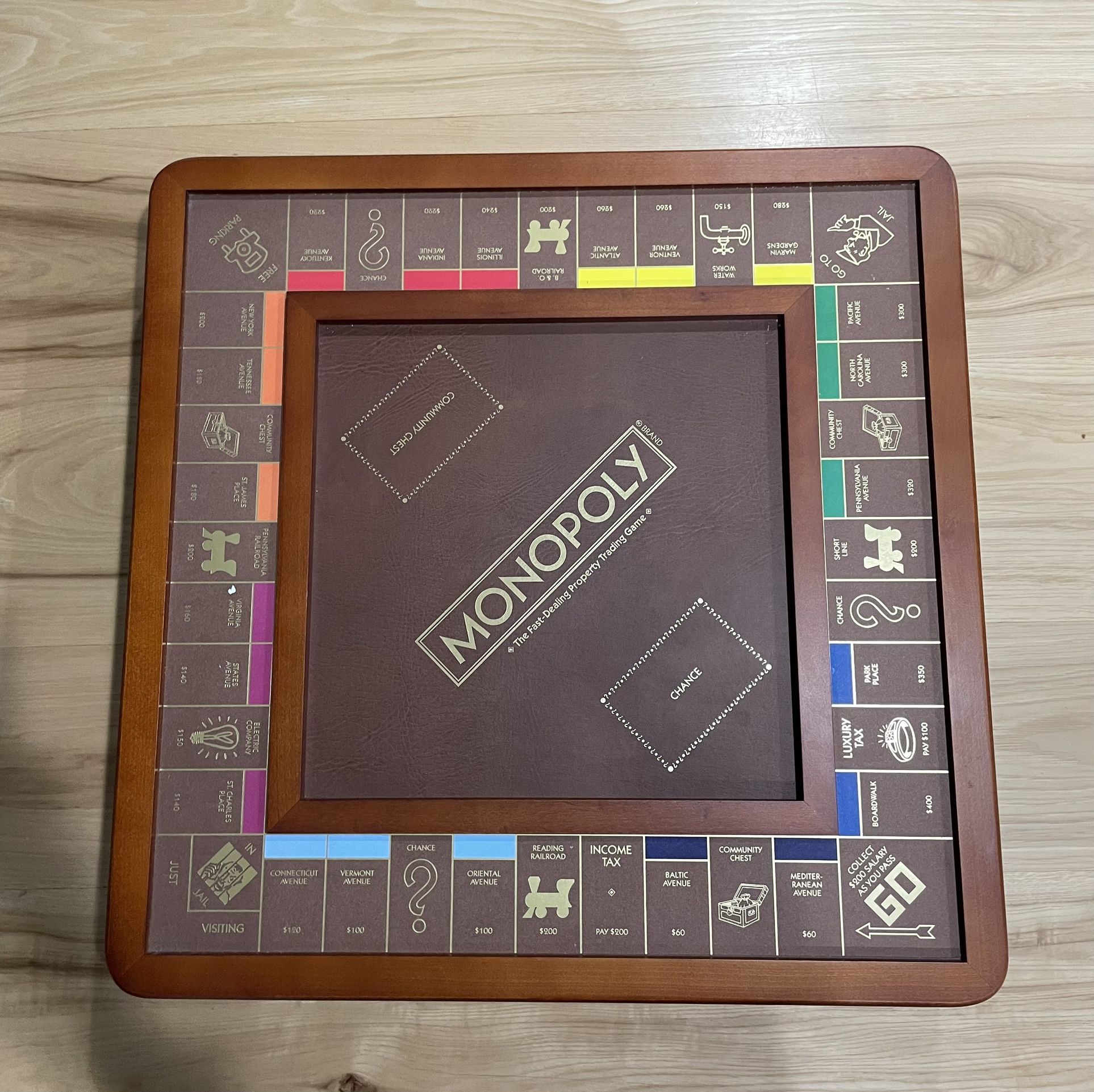 Luxury edition wooden Monopoly board