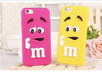 Fashion 3D Rainbow Beans Soft Silicone Case For iPhone 6s Plus ,7,7plus Color Red And Pink Breanew