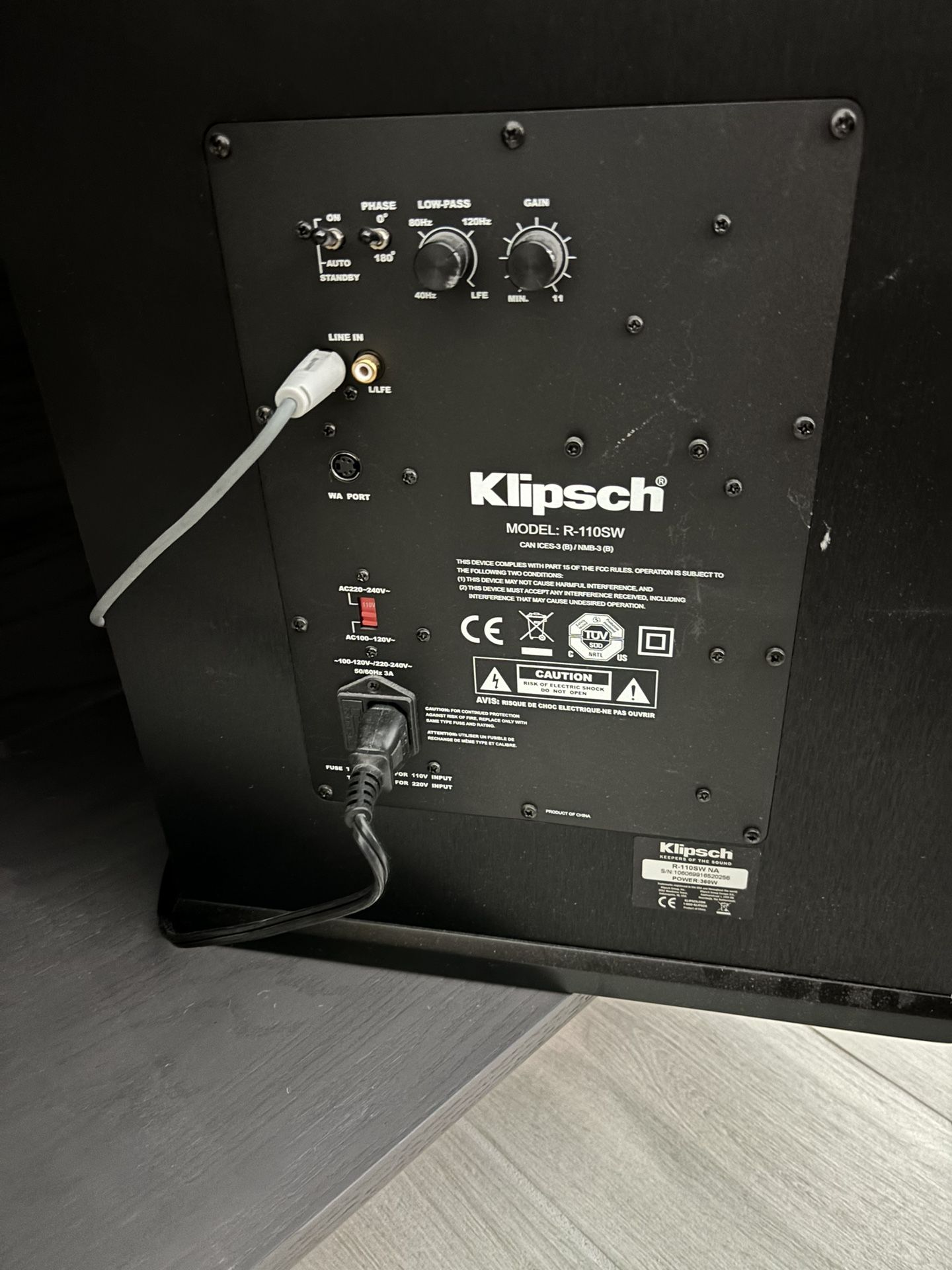 Klipsch Subwoofer model R - 110SW