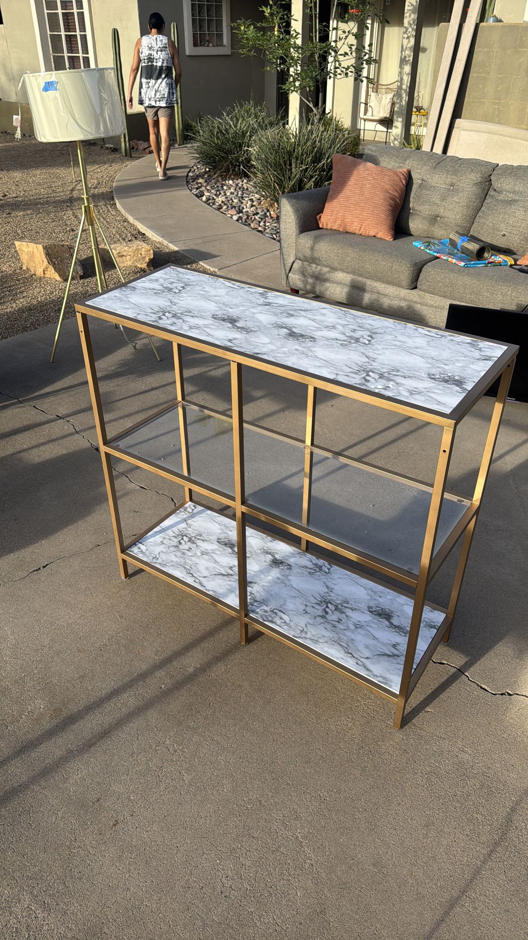 Faux marble shelf/console