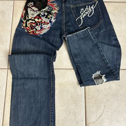 Ed Hardy by Christian Audigier, specifically featuring a "Kiss of Death" design with a geisha illustration
