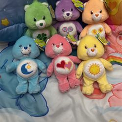 8” MWT Complete Set New Style Lil Glows Good Luck Share Friend Love A Lot Bedtime Funshine Care Bears