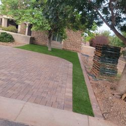 Harddscapes Paver Artificial  Grass Installed  