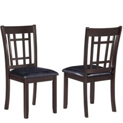 Set of 2 Wooden Dining Side Chairs