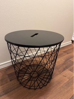 IKEA KVISTBRO Storage Table – Black (17 3/8”)