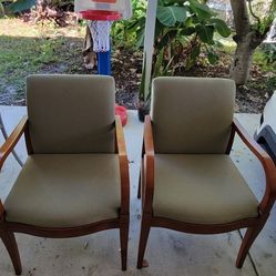 Set Of Office Chairs & 1 Table Solid Wood