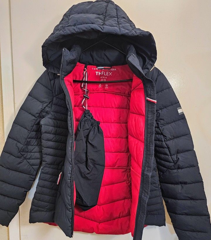 Tommy Hilfiger Men's TH Flex Quilted Puffer Hooded Jacket Size (M) NEW