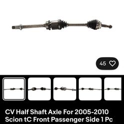 CV Half Shaft Axle For 2005-2010 Scion tc Front Passenger Side 