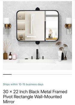 black metal framed mirror