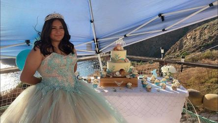 BEAUTIFUL QUINCEÑERA DRESS "RAMO"( Bouquet) INCLUDED! 😍👗Size:8
