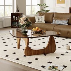 Triangular Glass Top Coffee Table