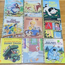 Lot of 9 Vintage Little Golden Books Hardcovers, 1(contact info removed), VG-F Conditions