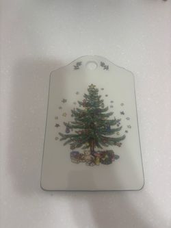 Vintage-Style Christmas Ceramic Cheese/Snack Board – Original Box
