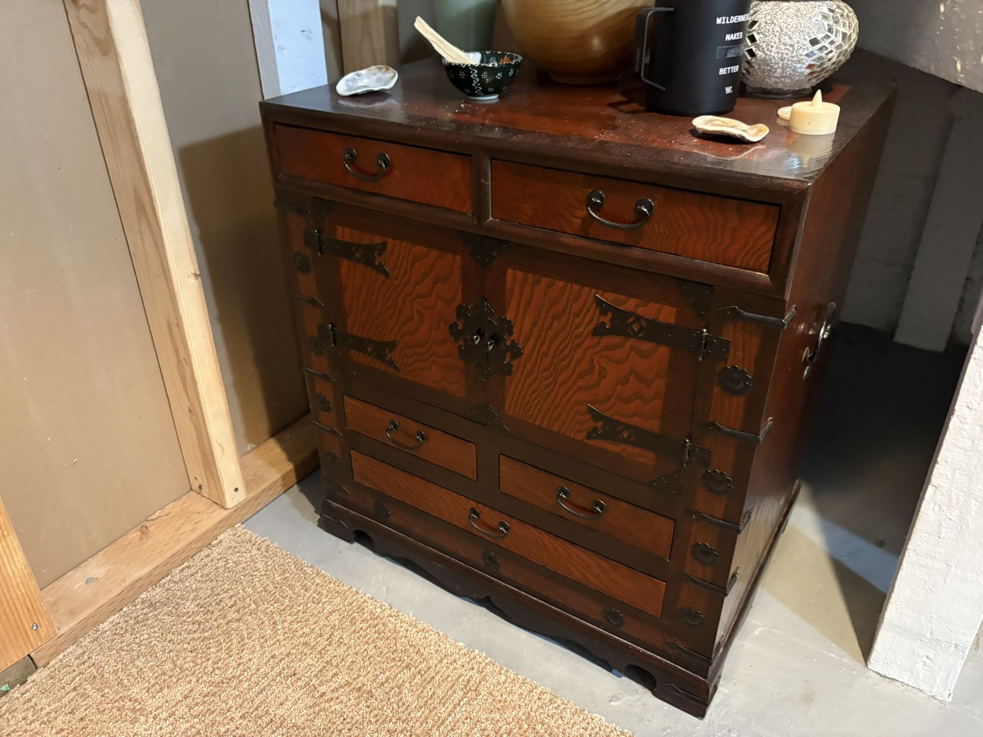 Wooden Cabinet w/ Metal Accents