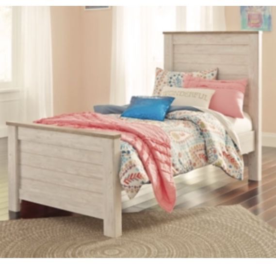 1 Ashley Furniture Twin Bed + 1 Ashley Furniture Queen Bed 