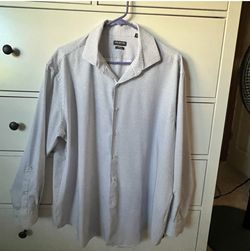 White And Blue Van Heusen Button Down Shirt 