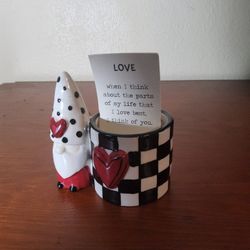 DEMDACO Tracy Pesche Gnome Love Mini Planter - Captain's Checkered Treasure