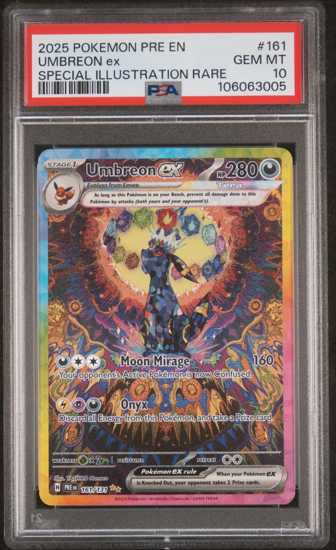 PRISMATIC EVOLUTIONS 161 UMBREON EX PSA 10