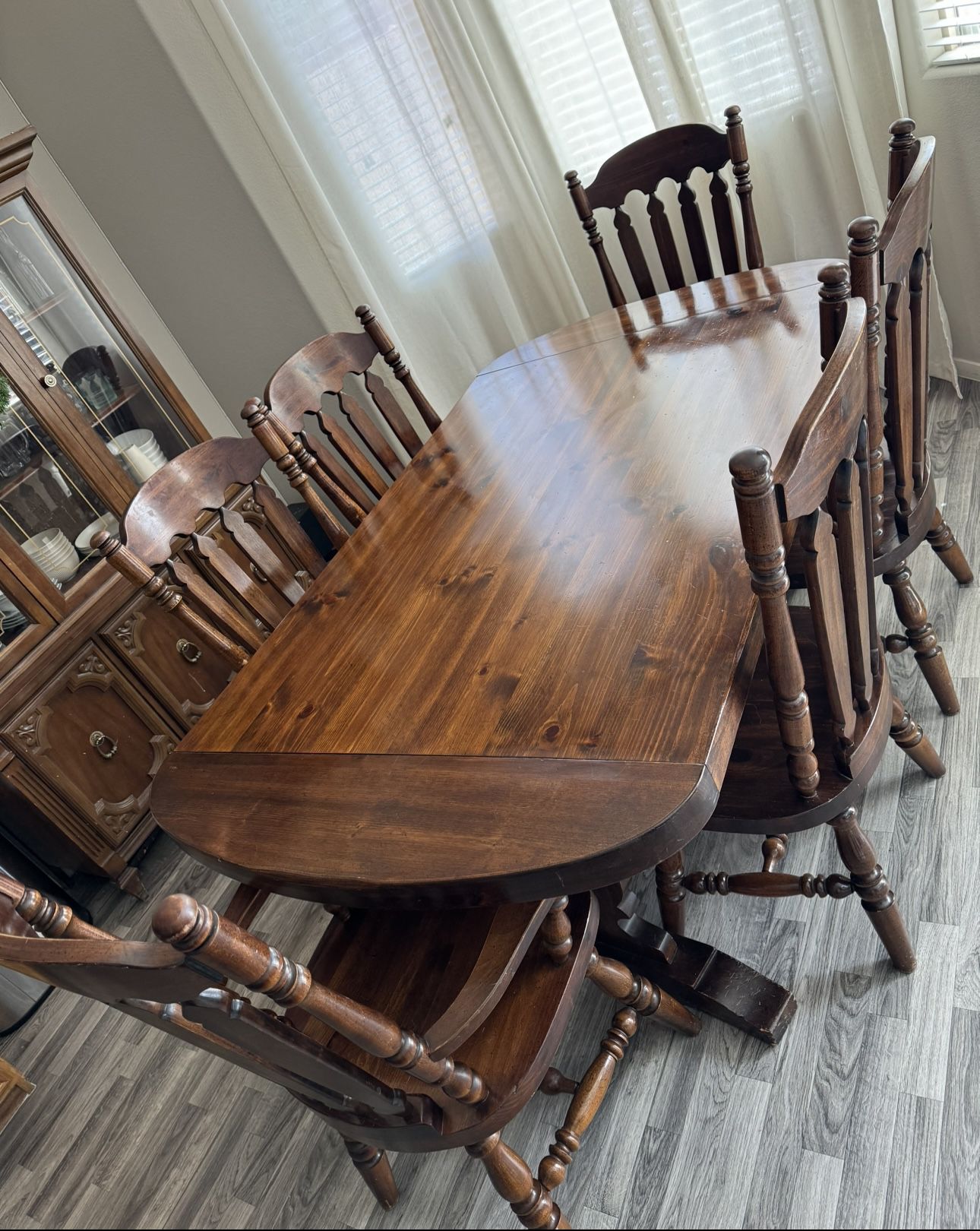 Antique Dining Table And Chairs Set Solid Wood (Willing To Negotiate Price)
