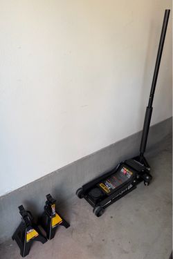Car jack-Torin Black Jack 3.5 Ton Low Profile Floor Jack + 3 Ton Jack Stands