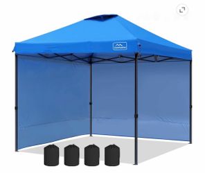 10×10 Pop Up Canopy Tent - with 2 Sidewalls - Blue