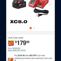 Milwaukee battery Xc5.0
