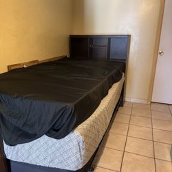 Twin XL Mattress/Frame/Boxspring With Storage Shelves
