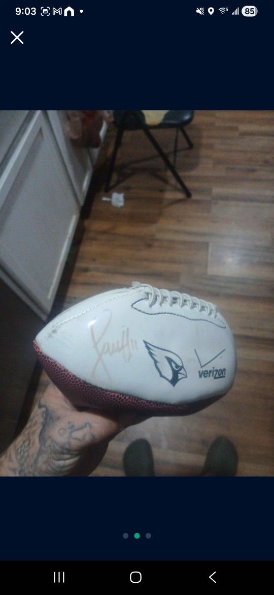 Signed Football By 3 Cardinals 