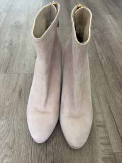 Stuart Weitzman Blush Suede Ankle Booties - Size 7.5